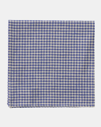 Linen Napkin | Blue natural check