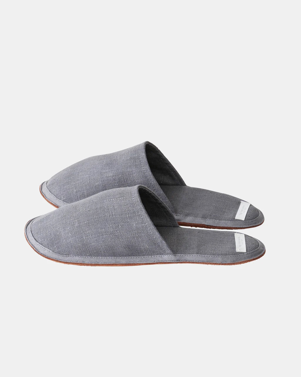 Linen Slippers: gray blue